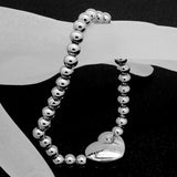 Love Heart Stainless Steel Bracelet Crystal Center Piece Jewelry for Ladies