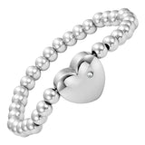 Love Heart Stainless Steel Bracelet Crystal Center Piece Jewelry for Ladies