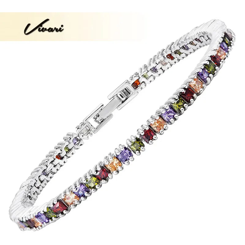 Colorful Natural Crystal Copper Bracelet for Women
