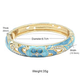 Copper Bracelet Flower Crystal Stone Hollow Bracelet