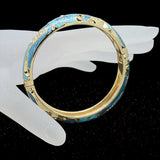 Copper Bracelet Flower Crystal Stone Hollow Bracelet