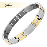 Titanium Crystal Charm Bracelet Silver