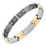 Titanium Crystal Charm Bracelet Silver