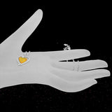 Yellow Crystal Heart Necklace Stainless Steel Jewelry