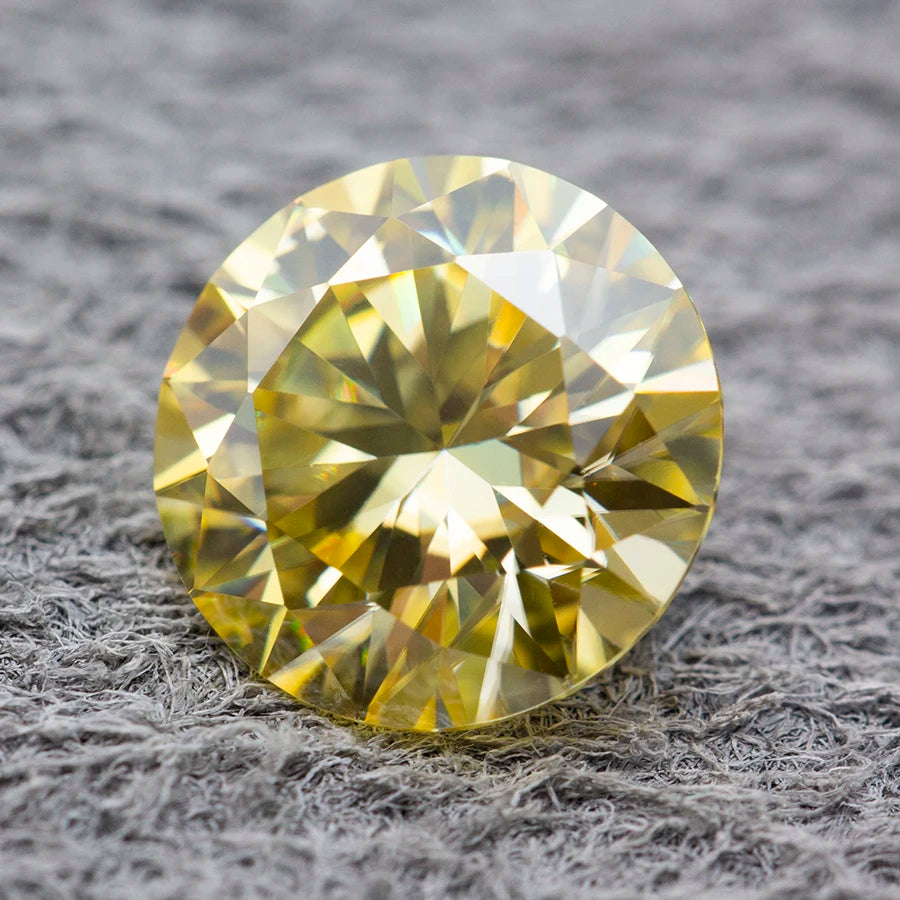 Vivi Yellow Moissanite Stone Pass Diamond Tester