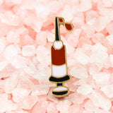 Vivid Syringe Enamel Brooch Pins Zircon Water Drop Women Doctor Nurse