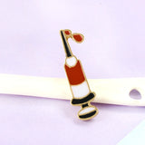 Vivid Syringe Enamel Brooch Pins Zircon Water Drop Women Doctor Nurse