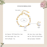 Opal Beads Bracelet S925 Silver Jewelry Gift