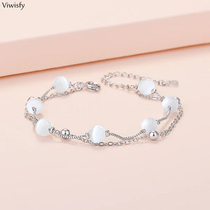 Opal Beads Bracelet S925 Silver Jewelry Gift