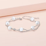 Opal Beads Bracelet S925 Silver Jewelry Gift