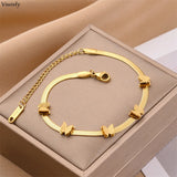 Butterfly Blade Chain Bracelets Titanium Steel Jewelry VW23031