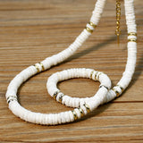 Vlen Shell Choker Necklace Mother of Pearl Beads Multi-color Stackable Jewelry