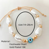 Vlen Booh Evil Eye Bracelet Natural Freshwater Pearl Bracelets for Women