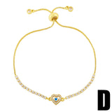 Vlen CZ Evil Eye Bracelet for Women Stainless Steel Chain Evil Eye Pulseras