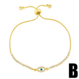 Vlen CZ Evil Eye Bracelet for Women Stainless Steel Chain Evil Eye Pulseras