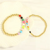Vlen Colorful Bead Bracelet 18K Plated Stackable Minimalist Jewelry Pulseras