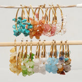 Vlen Multi-color Natural Stone Earrings 18K High Jewelry Aretes De
