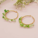 Vlen Multi-color Natural Stone Earrings 18K High Jewelry Aretes De