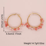 Vlen Multi-color Natural Stone Earrings 18K High Jewelry Aretes De