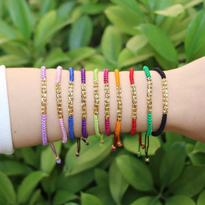 Vlen Ins Braided Bracelet Friendship Rope Jewelry Beads Pulseras Femme