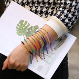 Vlen Ins Braided Bracelet Friendship Rope Jewelry Beads Pulseras Femme