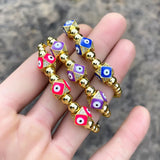 Vlen Zircon Evil Eye Bracelet High Cz Beads Bracelet Women Pulseras