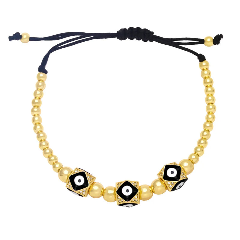Vlen Zircon Evil Eye Bracelet High Cz Beads Bracelet Women Pulseras