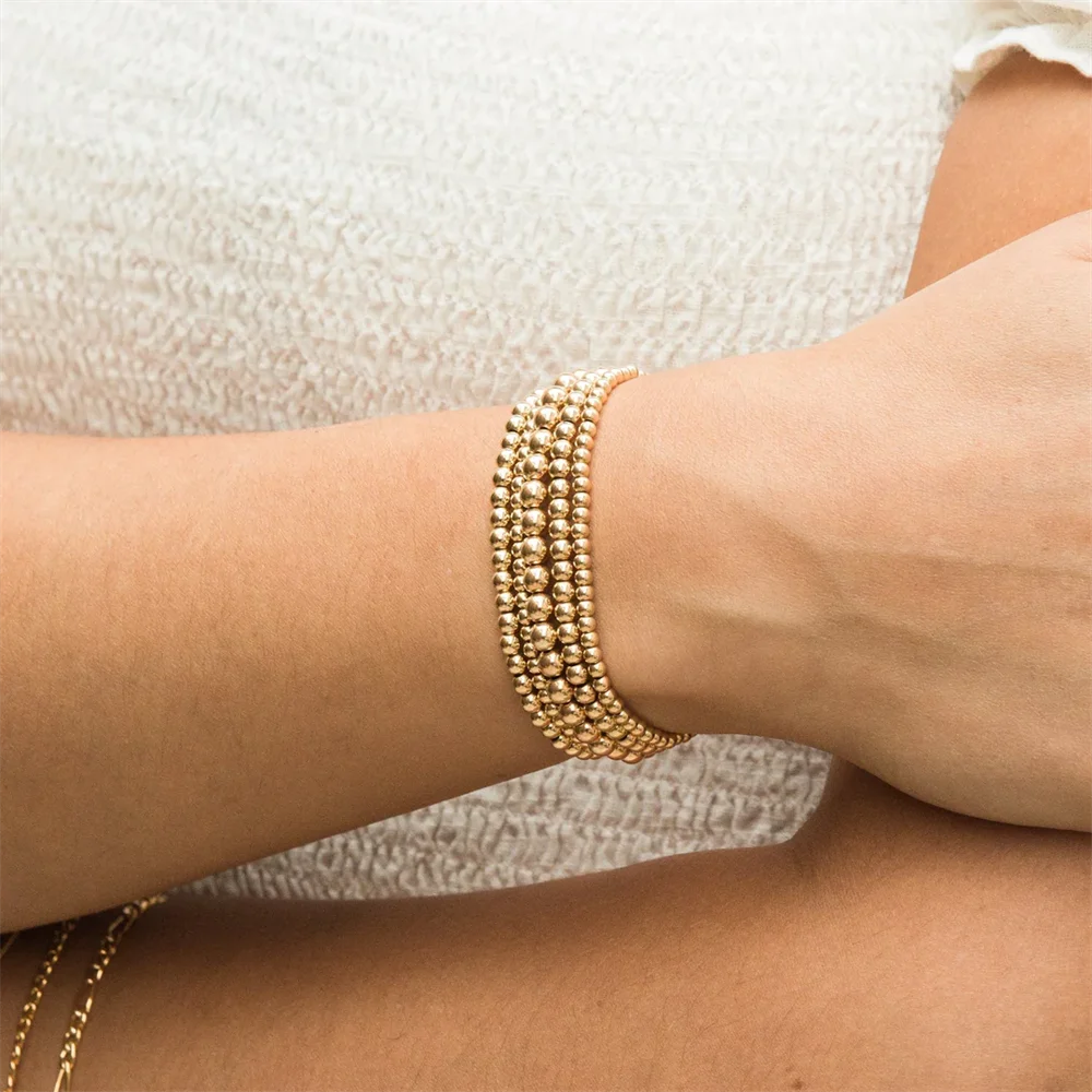 Vlen Stretchy Bracelet for Women High 18 K Beaded Bracelets Minimalist