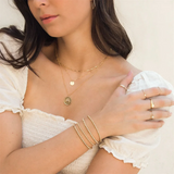 Vlen Stretchy Bracelet for Women High 18 K Beaded Bracelets Minimalist