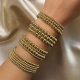 Vlen Stretchy Bracelet for Women High 18 K Beaded Bracelets Minimalist
