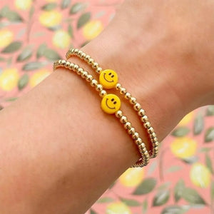 Vlen Yellow Smile Face Bracelet Plated 18K Colorful Jewelry Pulseras