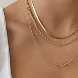 1-4mm Stainless Steel Round Snake Chain Necklaces for Women