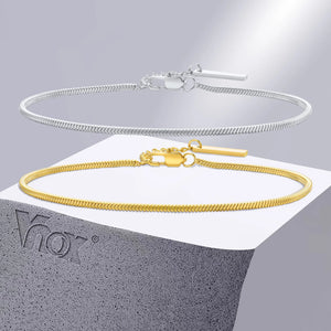 Stainless Steel Square Snake Chain Bracelet Men 1.7mm Basic Casual Wristband