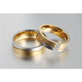 Wedding Ring Set Stainless Steel CZ Jewelry