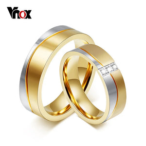 Wedding Ring Set Stainless Steel CZ Jewelry