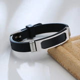 12mm Stainless Steel ID Bangle with Adjustable Silicone Band