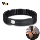12mm Stainless Steel Diabetes Medical Alert ID Bangle