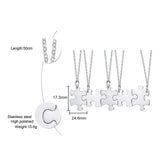 Personalized BFF Couple Necklaces Set Stainless Steel Puzzle Pendant