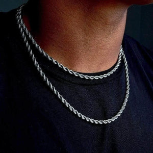 2-5mm Rope Chain Necklaces for Men Women, Twisted Sigapore Links Choker