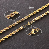 2-5mm Rope Chain Necklaces for Men Women, Twisted Sigapore Links Choker