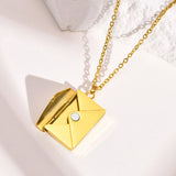 Envelope Necklace Stainless Steel Email Pendant Keepsake