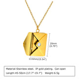 Envelope Necklace Stainless Steel Email Pendant Keepsake