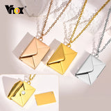 Envelope Necklace Stainless Steel Email Pendant Keepsake