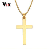Men's Stainless Steel Cuban Chain Necklace Cross Pendant