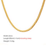 24 inch Stainless Steel Snake Necklace with Stamp Chain