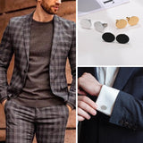 Geometric Cufflinks Set for Men, Groomsmen Shirt Accessory, Father's Gift