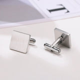 Geometric Cufflinks - Square Round Oval Groomsmen Accessory