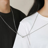 2Pcs Heart Charm Couple Bracelets,Steel Chain,Valentines Lover Gift