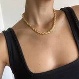 Gothic Rope Chain Necklaces Plated Stainless Steel Choker