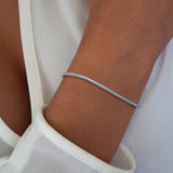 2mm Thin Snake Chain Bracelet for Women Girls, Stainless Steel Wristband Jewelry